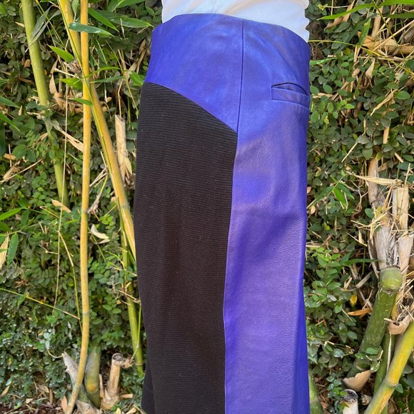 Raquel Allegra purple leather + black knit skirt (size s/m) please read details! - Picture 1 of 6